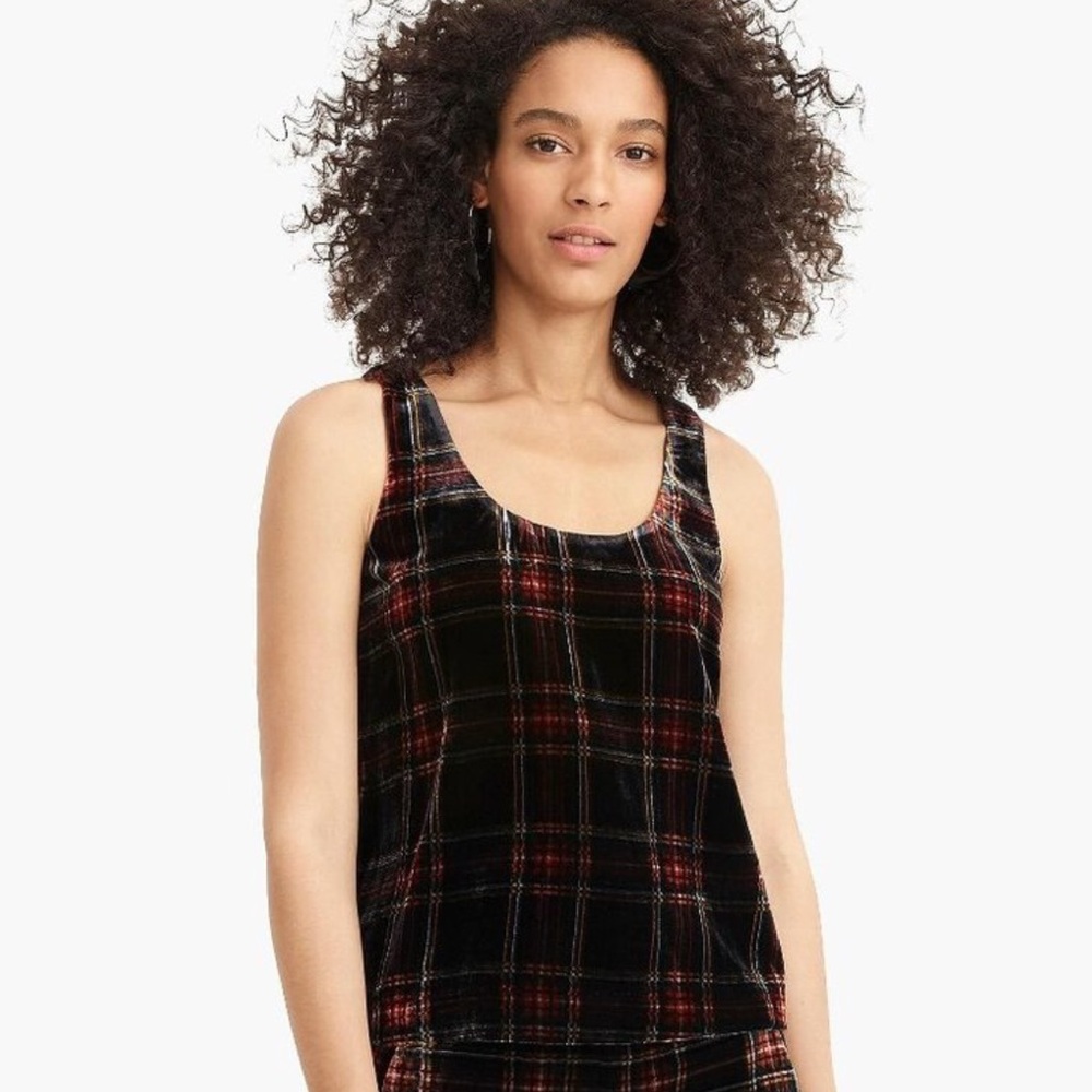 NWOT J. Crew Stewart Tartan Plaid Velvet Tank